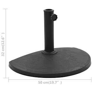 Stojan na slunečník polokruhový černý 9 kg polyresin - obrázek 6