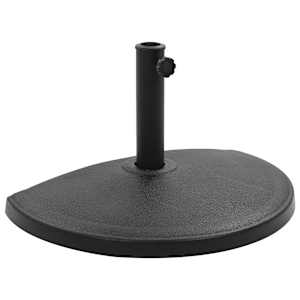 vidaXL p&auml;evavarju alus, pol&uuml;vaik, 15 kg, poolringi kujuline, must