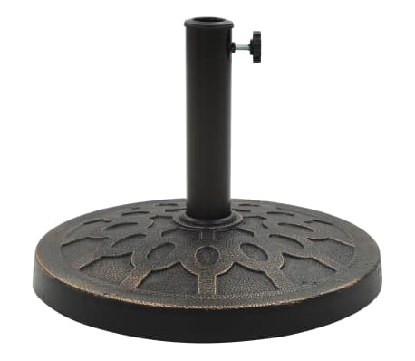 vidaXL Socle rond de parasol Polyr&eacute;sine 13 kg Bronze