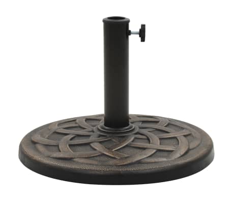 vidaXL Parasolvoet rond 11 kg polyresin bronskleurig