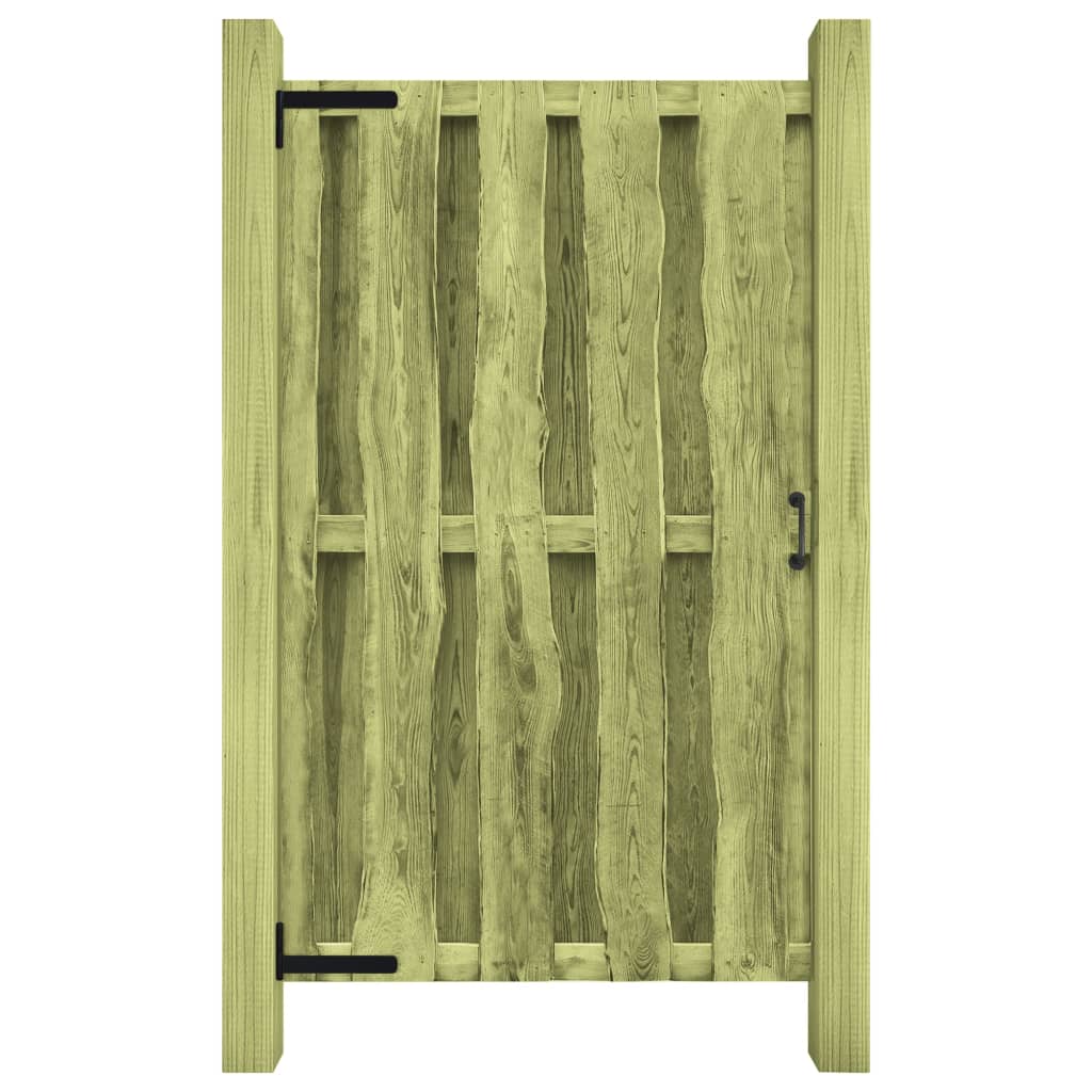 vidaXL Puerta de valla de madera pino impregnada FSC 100x170 cm verde 100 x 170 cm