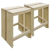 vidaXL Scaune de bar de exterior, 2 buc, lemn de pin tratat, FSC