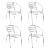 vidaXL Garten-Stapelstühle 4 Stk. Aluminium