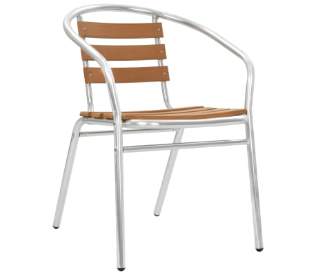 vidaXL 4 db ezüstszínű alumínium és WPC rakásolható kerti szék