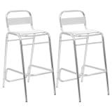 vidaXL Stapelbara barstolar 2 st aluminium