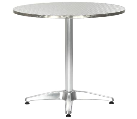 vidaXL dārza galds, 80x70 cm, sudraba krāsā, alumīnijs