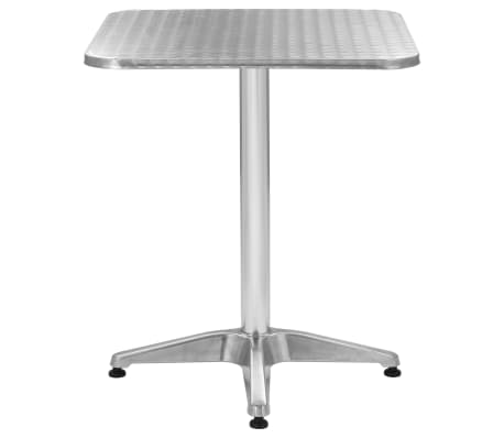 vidaXL Puutarhapöytä hopea 60x60x70 cm alumiini