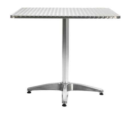vidaXL dārza galds, 80x80x70 cm, sudraba krāsā, alumīnijs