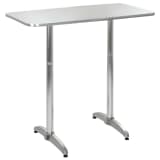 vidaXL Gartentisch Silbern 120 x 60 x (70-110) cm Aluminium
