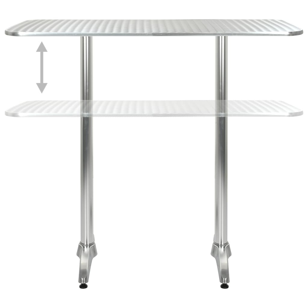 

vidaXL Tuintafel 120x60x(70-110) cm aluminium zilverkleurig