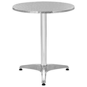 vidaXL Bistro baldų komplektas, 3d., sidabrinės sp., aliuminis