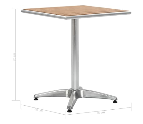 Vidaxl Set Tavolo E Sedie Da Giardino 5 Pz In Alluminio E Wpc Argento