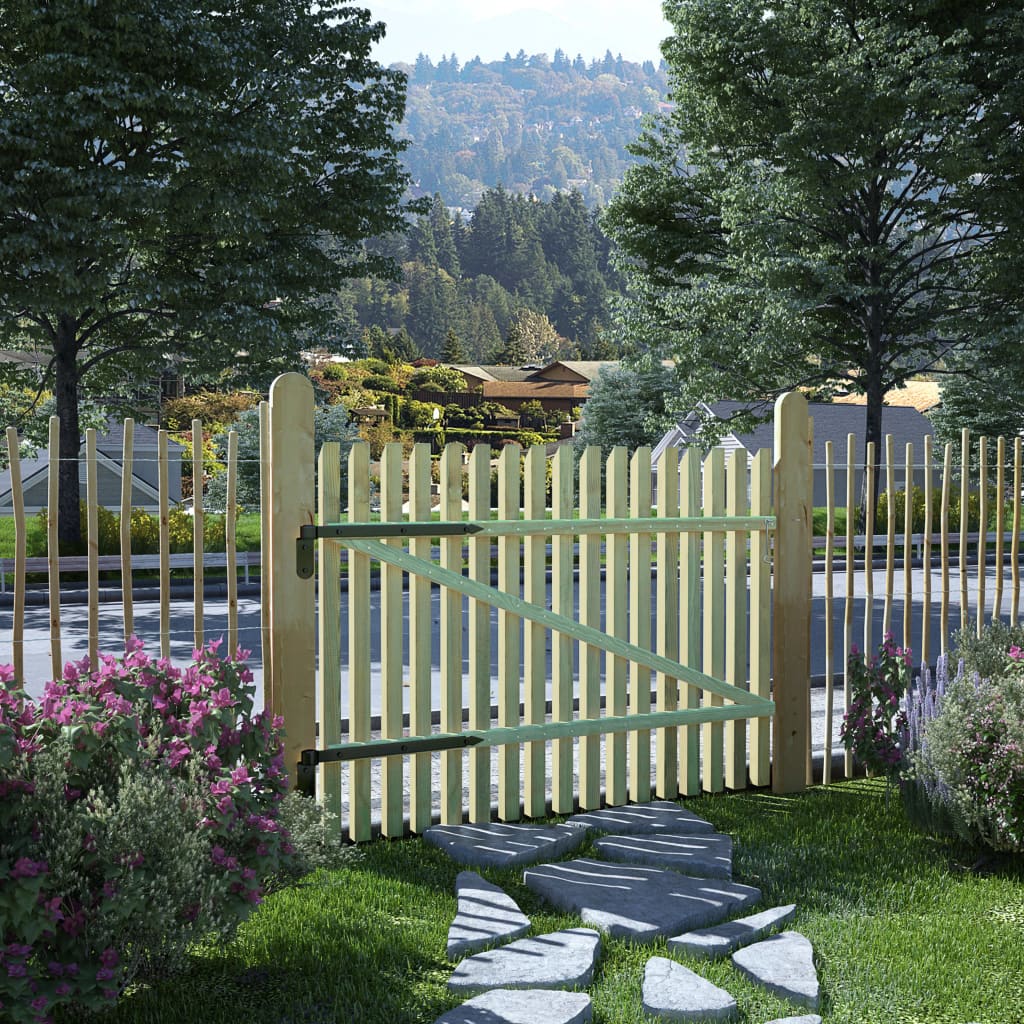 vidaXL Poartă de grădină din scânduri, 100×75 cm, lemn de pin tratat vidaxl.ro