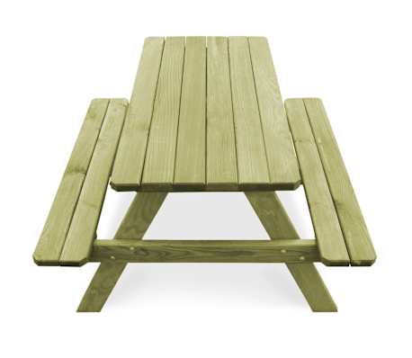 VidaXL Tavolo Da Picnic Per Bambini 88x122x58 Cm Legno Impregnato Pino - 3