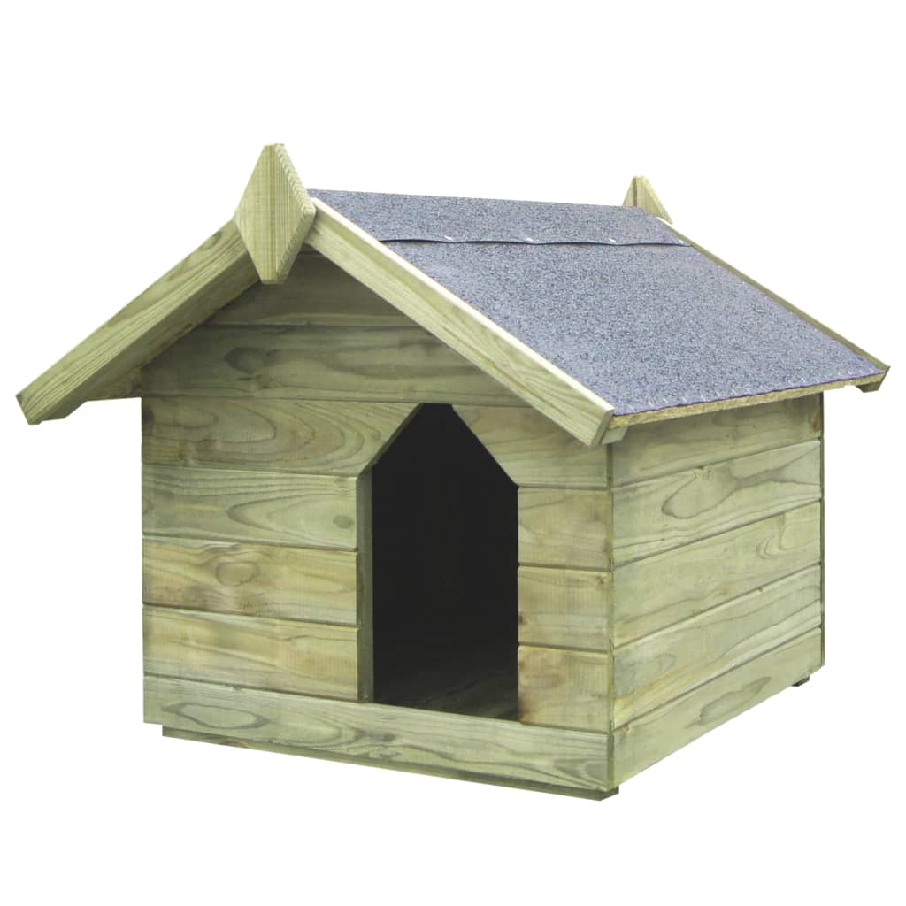 vidaXL Cușcă de câine grădină, acoperiș detașabil, lemn de pin tratat vidaXL