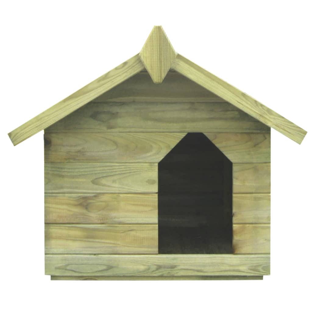 Niche d'extérieur en bois de pin imprégné avec toit ouvrant pour chien - 75x78x65 cm