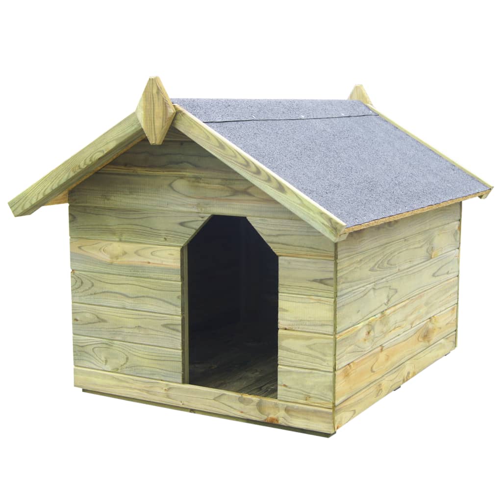 vidaXL Cușcă câine grădină, acoperiș detașabil, lemn pin tratat vidaXL