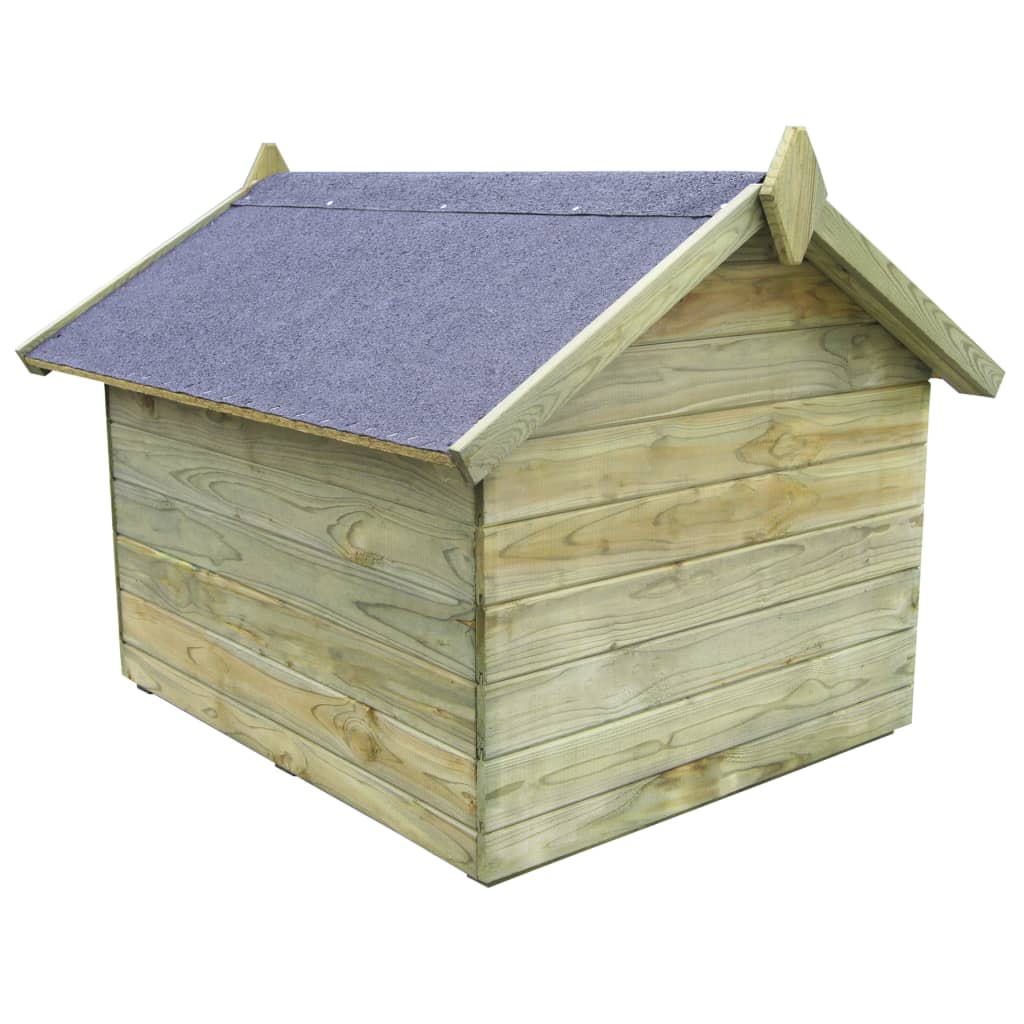 Niche d'extérieur en bois de pin imprégné avec toit ouvrant pour chien - 85x103x77 cm