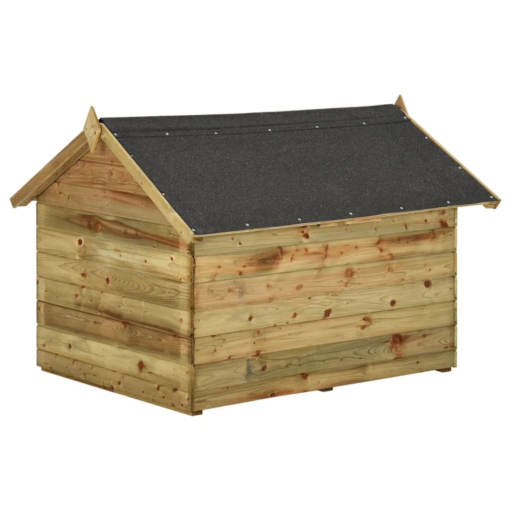 Niche d'extérieur en bois de pin imprégné avec toit ouvrant pour chien - 105x123x90 cm