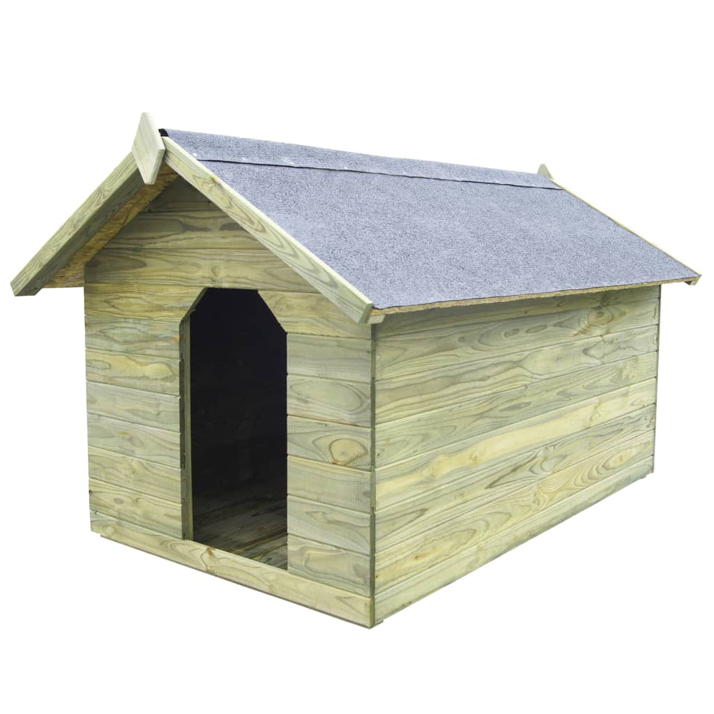 Niche XXL en bois de pin avec toit ouvrant pour grand chien - 105x150x100 cm