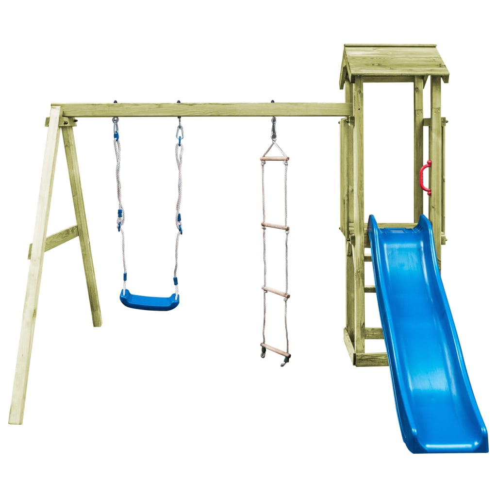 VidaXL - vidaXL Speelhuis ladder, glijbaan en schommel 251x242x218 cm FSC hout