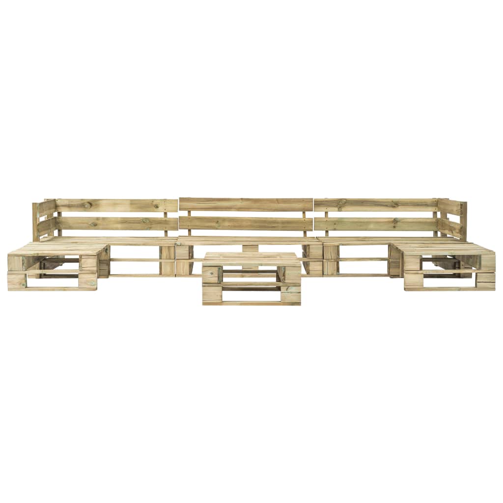 6-dijelna vrtna garnitura od paleta s jastucima drvena