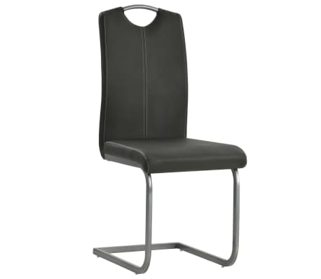 vidaXL Chaises &agrave; manger cantilever lot de 6 gris similicuir