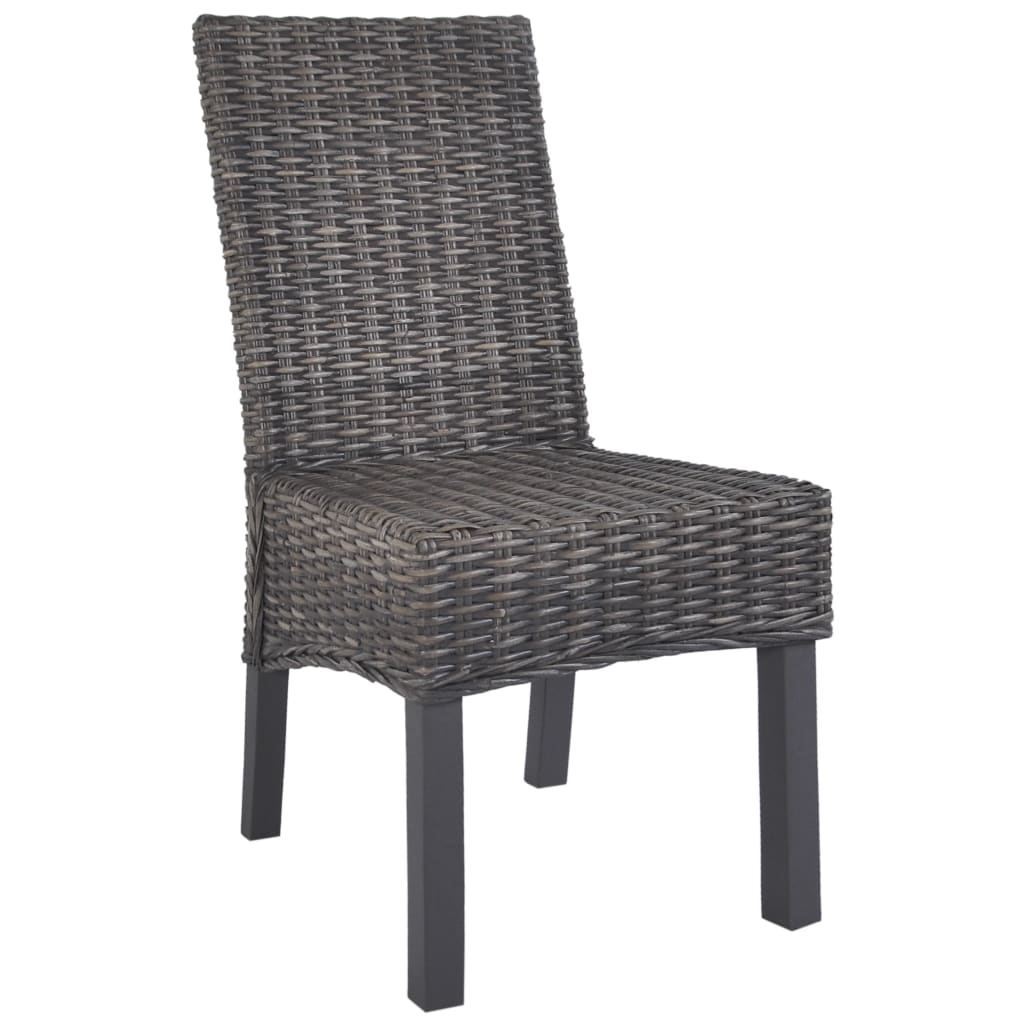 

vidaXL Eetkamerstoelen 6 st kubu rattan en mangohout bruin