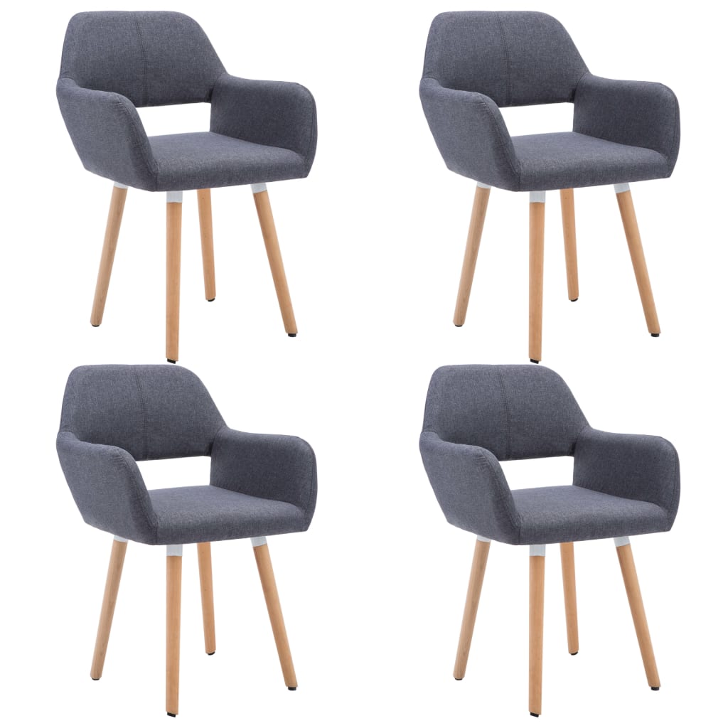 vidaXL Καρέκλες Τραπεζαρίας 4 τεμ. Σκούρο Γκρι 56x54x80 εκ Υφασμάτινες