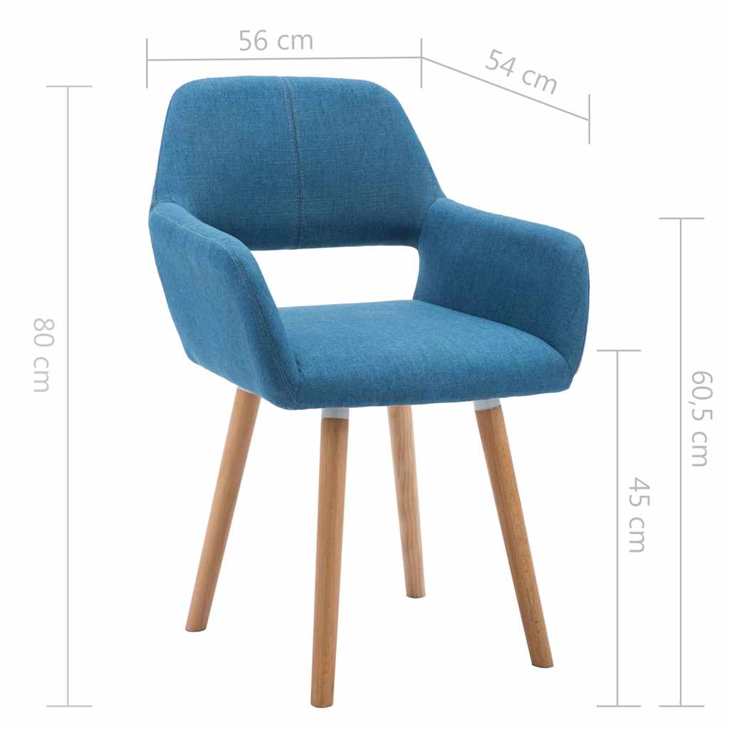 Jídelní židle 4 ks modré textil - obrázek 9