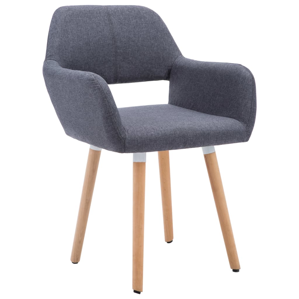 

vidaXL Eetkamerstoelen 6 st stof donkergrijs