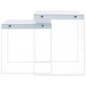 vidaXL Sudedami staliukai, 2 vnt., baltos spalvos, MDF