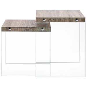 vidaXL Sudedami staliukai, 2 vnt., ąžuolo spalvos, MDF