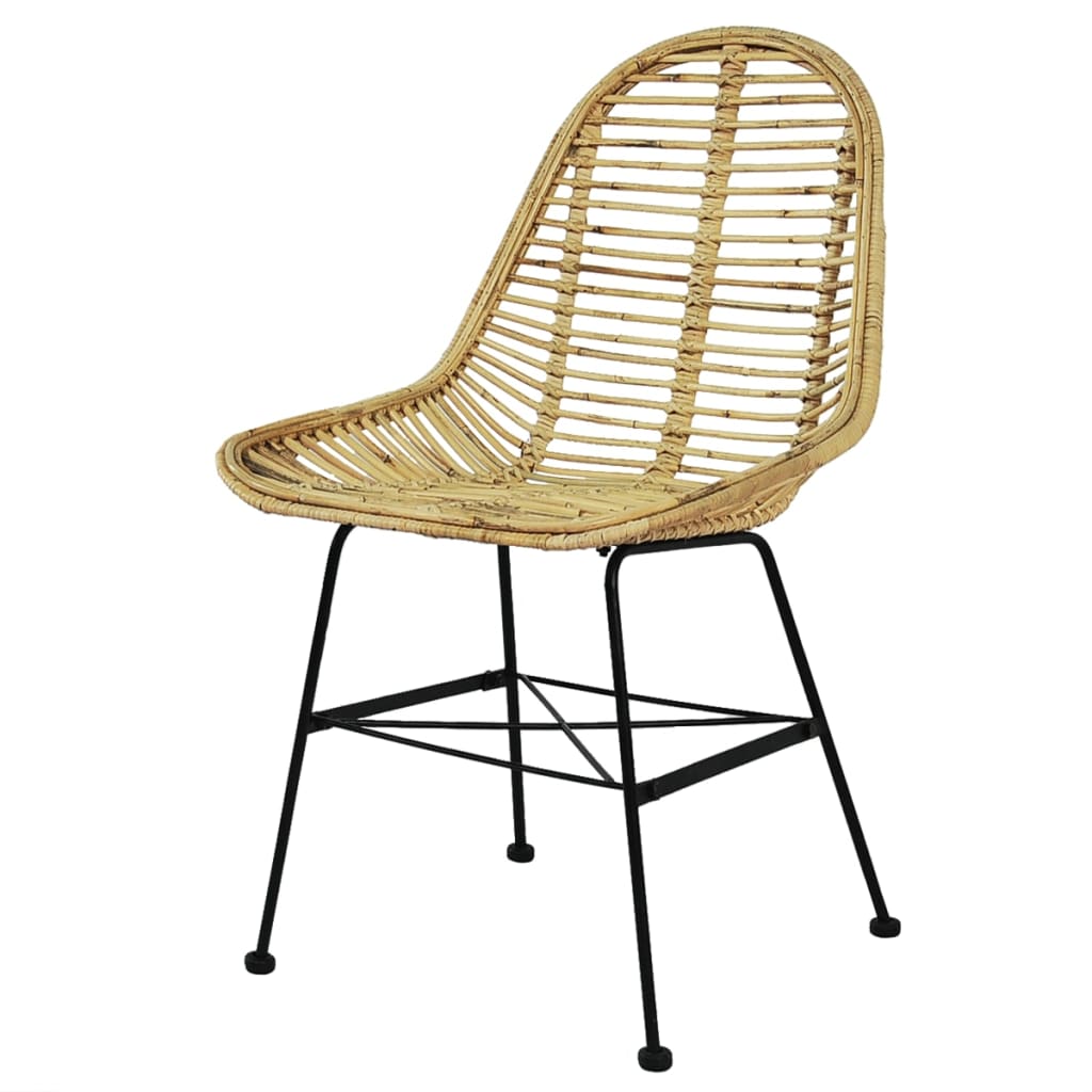 

vidaXL Eetkamerstoelen rattan natuurlijk 6 st