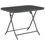 vidaXL Hopfällbart matbord för trädgården 100x75x72 cm glas och stål