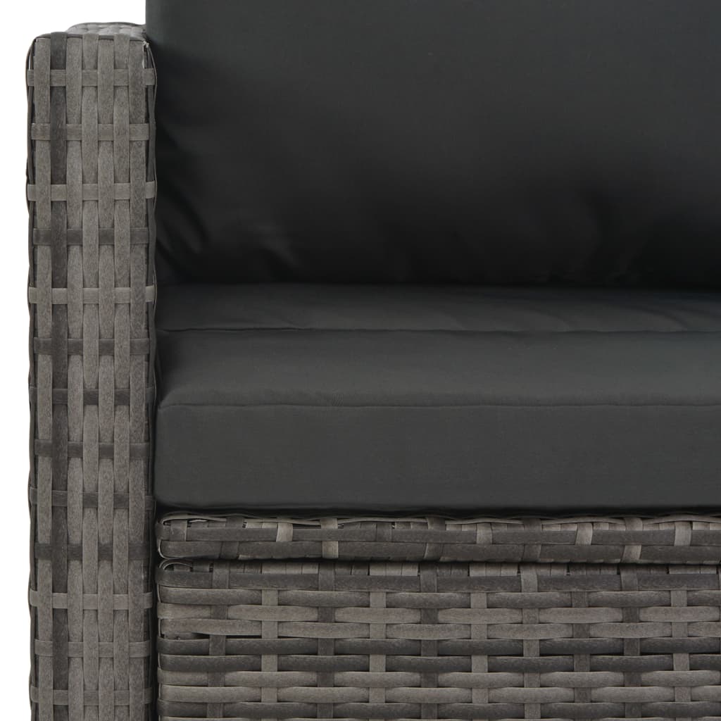 Set Da Pranzo Per Esterni 3 Pz Con Cuscini In Polyrattan Grigio VidaXL 19 width=274