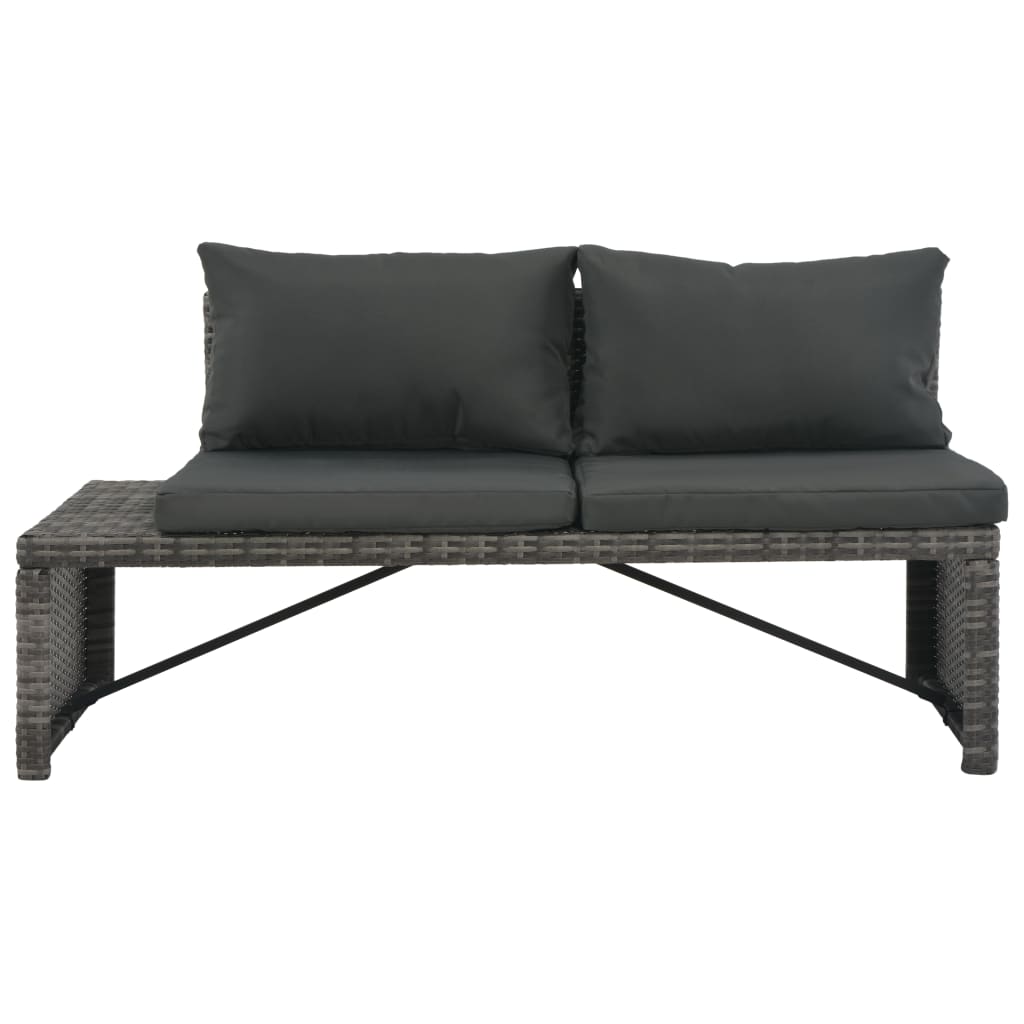 vidaXL Loungeset met kussens 3-delig poly rattan grijs afbeelding