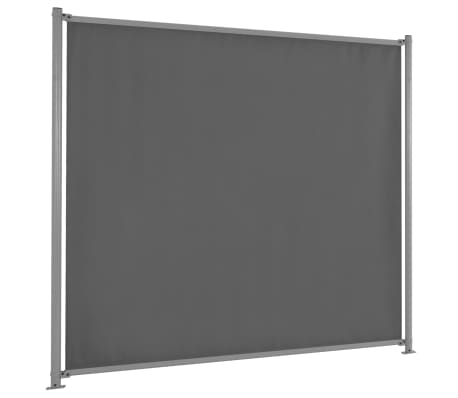 vidaXL Panel de valla con 2 postes de tela 180x180 cm gris antracita