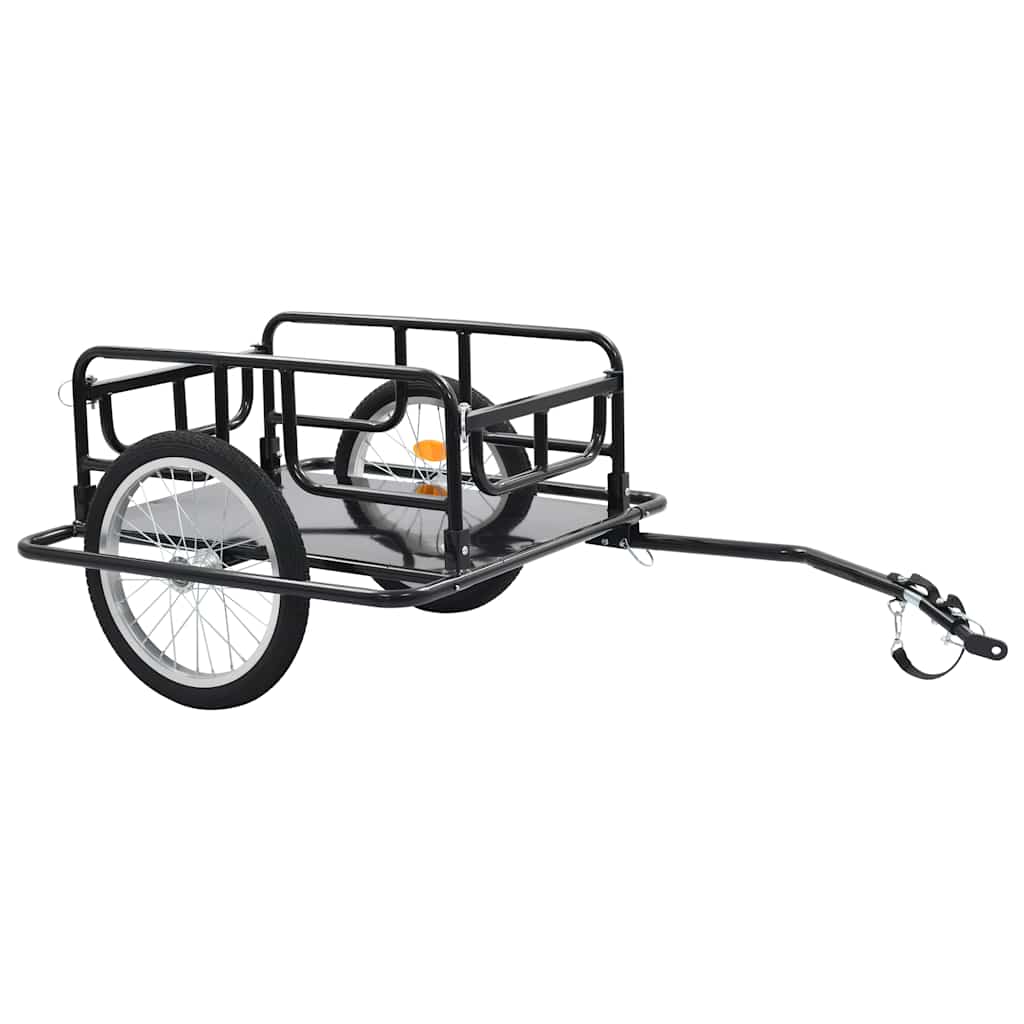 vidaXL velosipēda piekabe, 130x73x48,5 cm, melns tērauds