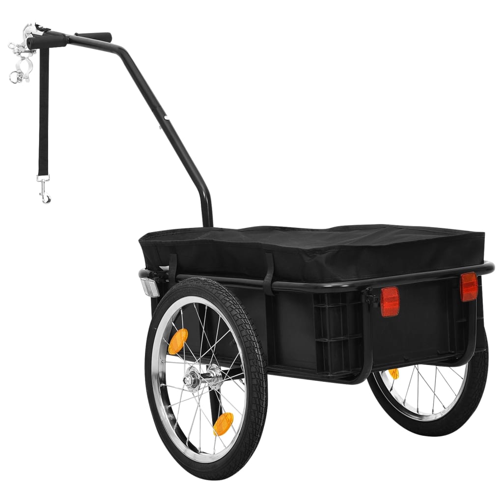 Remorque de bicyclette/chariot à main 155x61x83 cm Acier Noir