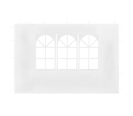 vidaXL Sidevegger for partytelt 2 stk med vindu hvit