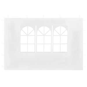 vidaXL Proginės palapinės šoninės sienos su langu, 2 vnt., baltos
