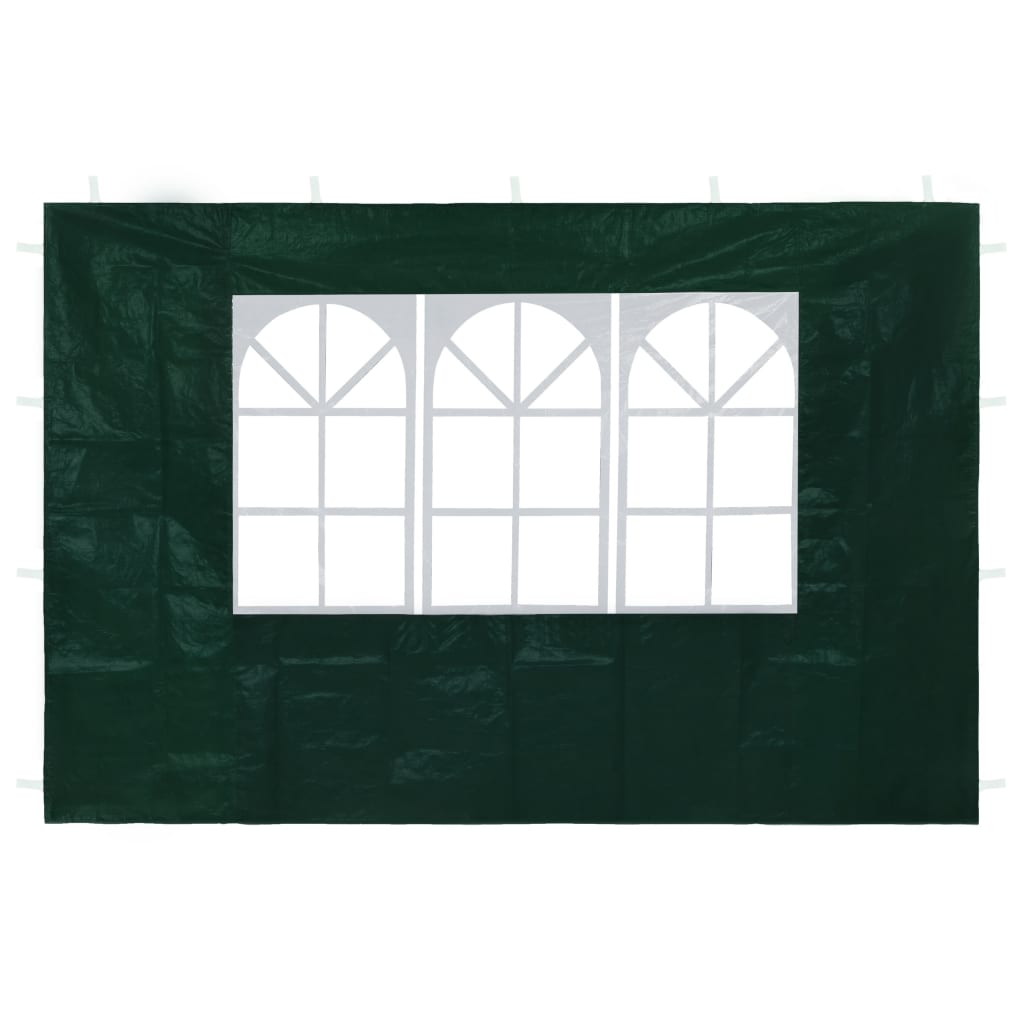 vidaXL Ścianki boczne do namiotu, 2 szt., z oknem, zielone