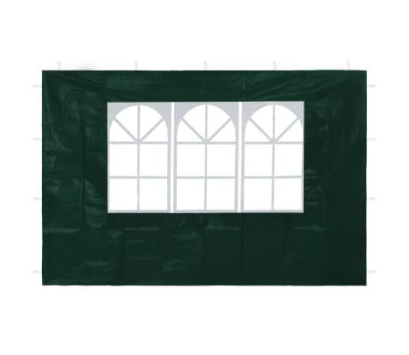 vidaXL Ścianki boczne do namiotu, 2 szt., z oknem, zielone