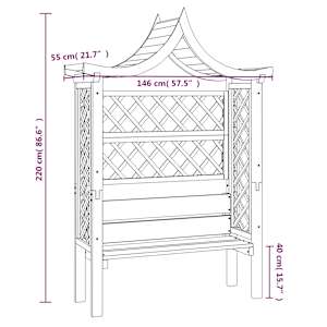 Zahradní pergola se stříškou a lavicí impregnovaná borovice - obrázek 8