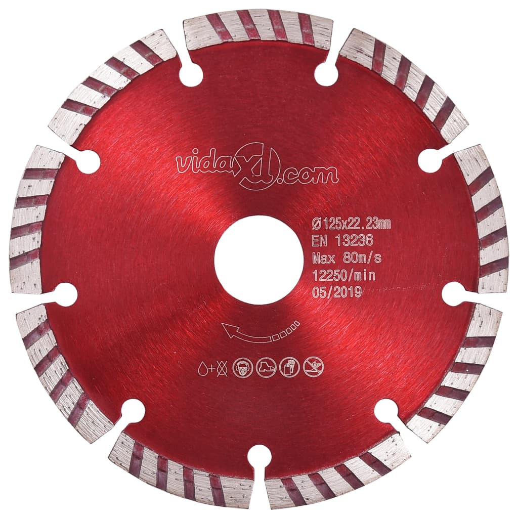 vidaXL Диамантени режещи дискове, 2 бр, турбо, стомана, 125 мм
