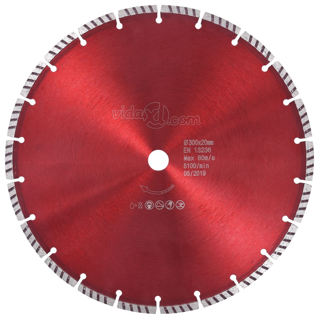 vidaXL Disc diamantat de tăiere cu turbo, oțel, 300 mm vidaXL imagine 2022 1-1.ro