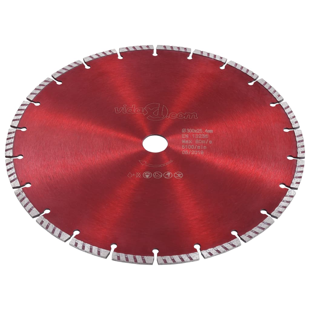 vidaXL Disco da Taglio Diamantato con Turbo in Acciaio 300 mm