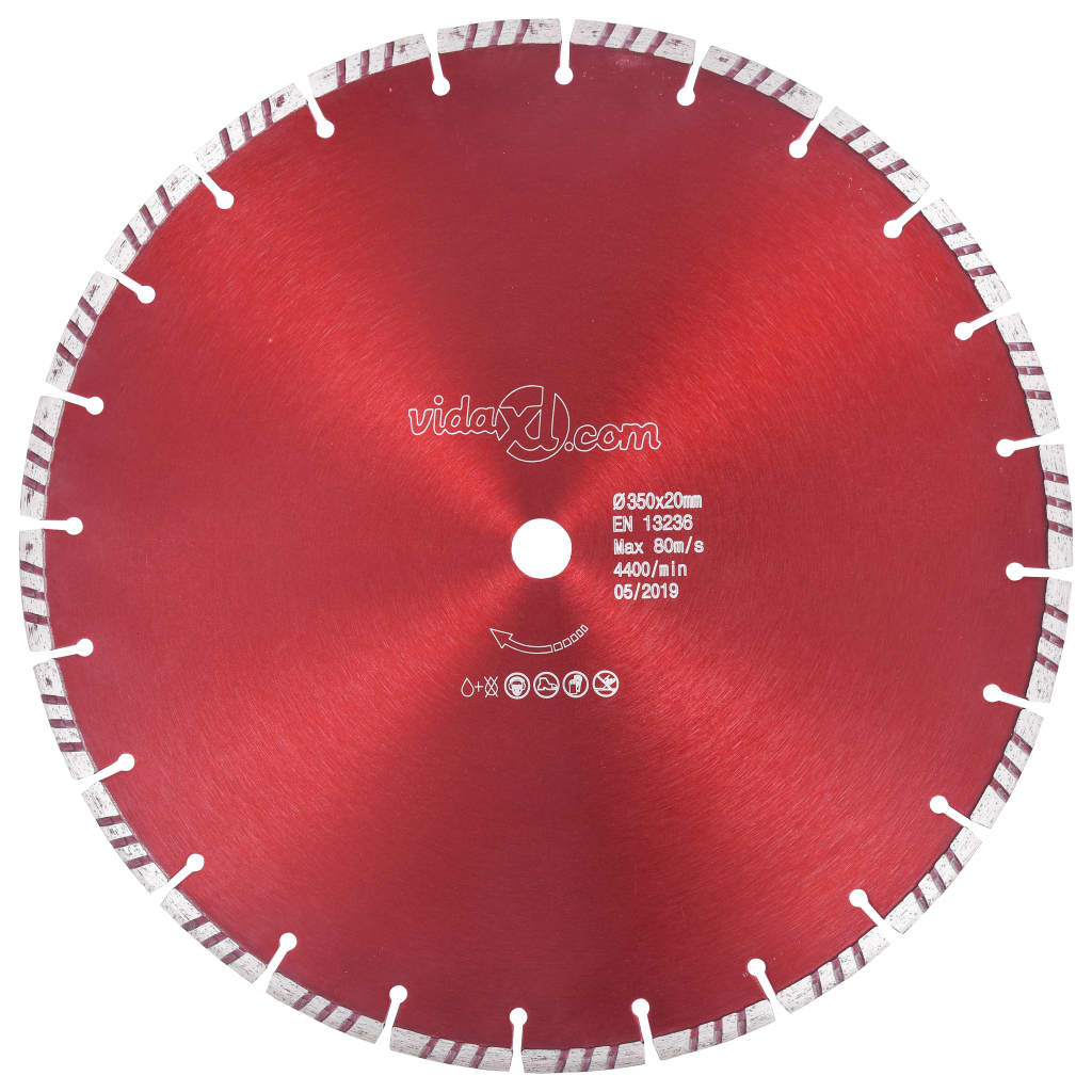 vidaXL Disc diamantat de tăiere cu turbo, oțel, 350 mm poza 2021 vidaXL