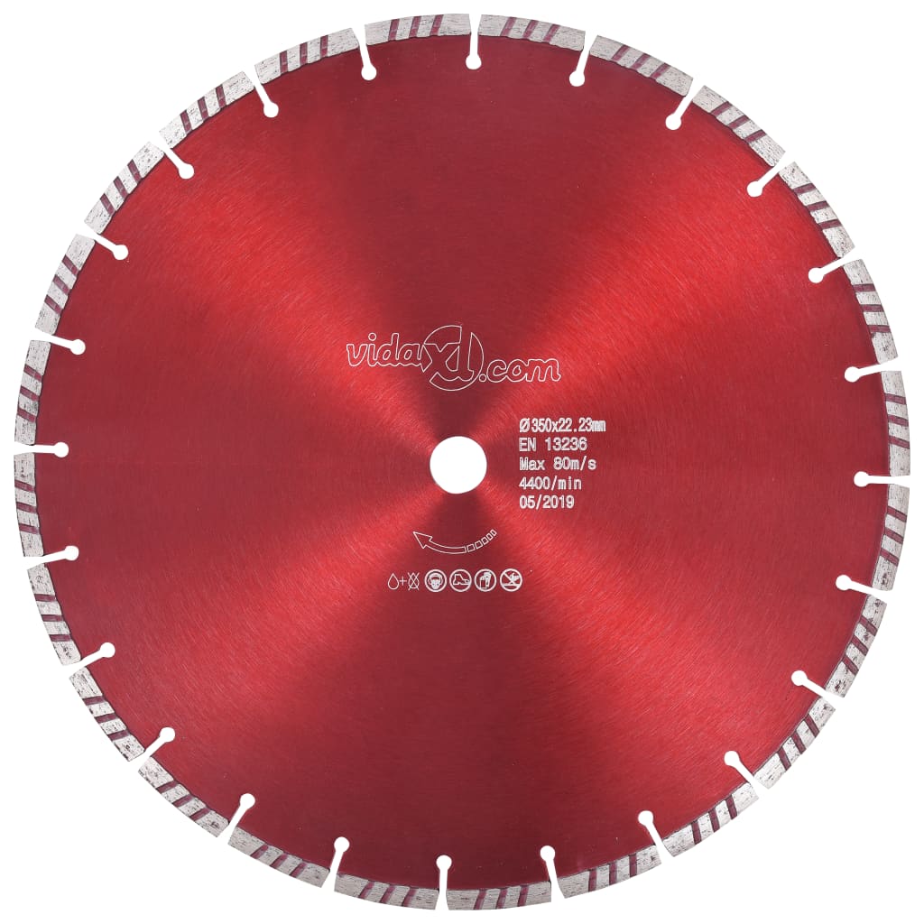 vidaXL Disc diamantat de tăiere cu turbo, oțel, 350 mm vidaXL imagine 2022 1-1.ro
